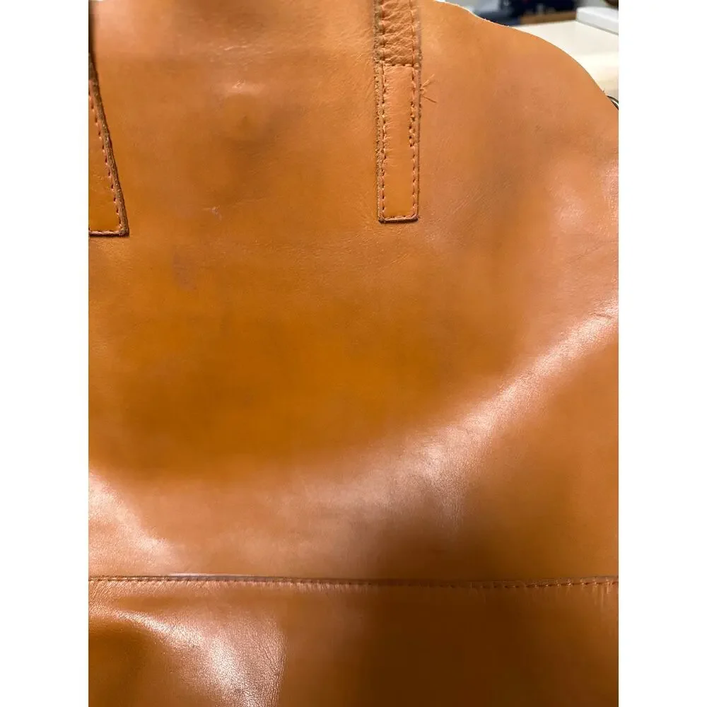 ABLE Mexico Minimalist Tan Soft Leather Tote Hobo Bag Scandi Girl